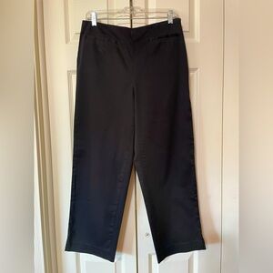 Vintage Talbots Black Ankle Pants Classic Trouser Stretch Cotton Office Size 8